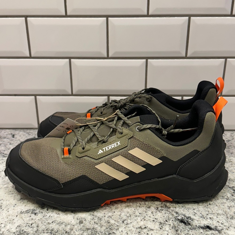 Adidas Terrex AX4 Wide Men's Hiking Trail Shoes Olive Green Orange Sz 14 - Picture 4 of 9